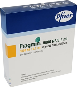 Az OGYI a Fragmin 5000 NE/0,2 ml oldatos injekció 12054 A01 számú gyártási tételét a forgalomból kivonta Az OGYI a Fragmin 5000 NE/0,2 ml oldatos injekció 12054 A01 számú gyártási tételét a forgalomból kivonta